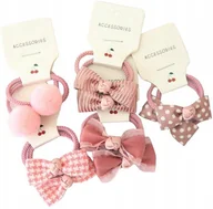 Ozdoby do włosów - Zestaw 10szt dziecięcych Kokard gumek do włosów różowe elastyczne dziecka - miniaturka - grafika 1