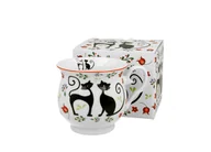 Kubki - Kubek do kawy i herbaty porcelanowy DUO retro KOTY ETNO 530 ml - miniaturka - grafika 1
