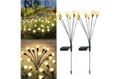 Lampy ogrodowe - 2x Lampki ogrodowe kulki kuleczki lampa solarna gałązka led wbijana 6 led - miniaturka - grafika 1