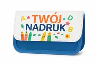 Piórniki - Piórnik z własnym nadrukiem Niebieski Personalizowany prezent - miniaturka - grafika 1