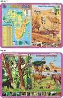 Przewodniki - Podkładka edukacyjna. Afryka mapa fizyczna, zwierzęta ? pust - inne - miniaturka - grafika 1
