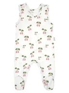 Śpiochy dla niemowląt - Dziewczęcy śpioch bawełniany Wisienki białe Nicol,r.74 - miniaturka - grafika 1