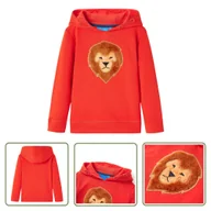 Bluzy dla dziewczynek - Bluza dziecięca z kapturem - czerwona - 128 - Bluza Dziewczęca - miniaturka - grafika 1
