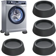 Akcesoria i części do pralek i suszarek - sztuki czarnych stopek amortyzujących do pralki – stopki redukujące hałas z gumowymi podkładkami – odpowiednie do pralek, suszarek bębnowych i mebli - miniaturka - grafika 1