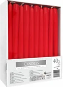 Świece - Bispol Świeca stołowa stożek 7H 24,5CM S30-40 CZERWONA 40szt BISPOL0302 - miniaturka - grafika 1