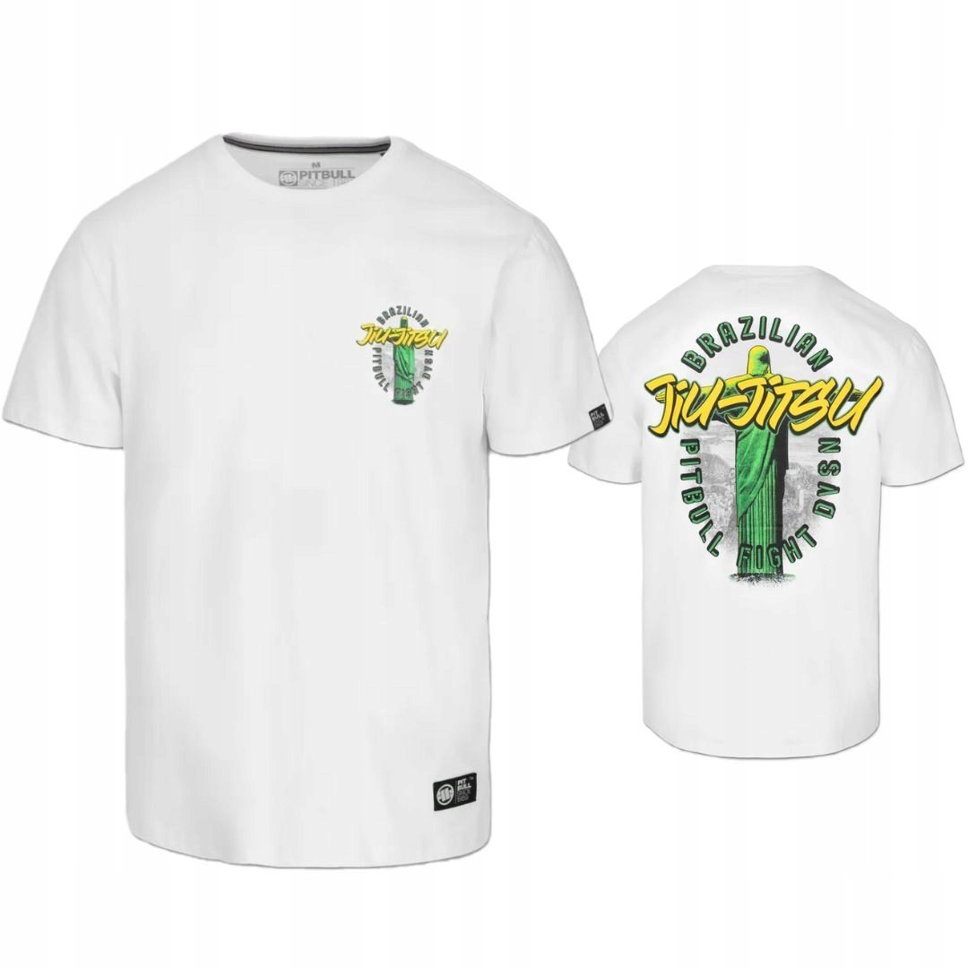 PITBULL WEST COAST T-SHIRT KOSZULKA MĘSKA BJJ FIGHT DVSN BIAŁA WHITE L