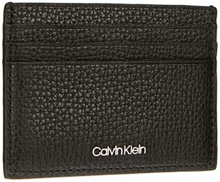 CALVIN KLEIN Męski minimalistyczny uchwyt na kartę 6CC dwustronny portfel, czarny Ck, jeden rozmiar - Portfele - miniaturka - grafika 1