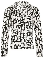 Koszulki i topy damskie - Morgan Damska koszulka z długim rękawem TLILO Ecru TS, Off White/Black, S - miniaturka - grafika 1