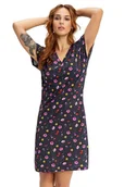 Bielizna nocna - Koszula nocna Botanicals ciemno niebieska 4XL - miniaturka - grafika 1