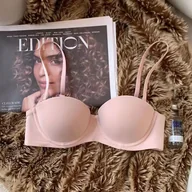 Biustonosze - Biustonosz bezszwowy push-up - Różowy XL - miniaturka - grafika 1