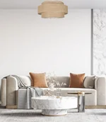 Lampy sufitowe - Lampa sufitowa Solar Plafon Lampa sufitowa pojedyncza BOHO len biała - miniaturka - grafika 1