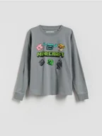 Bluzki dla chłopców - Reserved - Longsleeve Minecraft - ciemnoszary - miniaturka - grafika 1