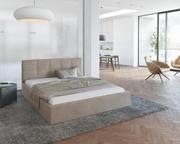 Łóżka - Łóżko tapicerowane RINO - Paris, kolor: mouse rama, stelaż metalowy podnoszony 90 x 200 - miniaturka - grafika 1