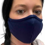 Czapki i chusty sportowe damskie - NANO maska (dwuwarstwowa z kieszenią filtracyjną) .S .ciemnoniebieski - miniaturka - grafika 1