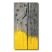 Zegary - Zegar szklany pionowy Drewno farba żółty - miniaturka - grafika 1