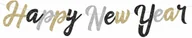 Sylwester - Baner Happy New Year brokatowy - 250 cm - 1 szt. - miniaturka - grafika 1