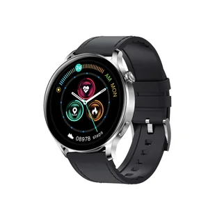 Garett Men Elegance RT czarny skórzany - Smartwatch - miniaturka - grafika 2