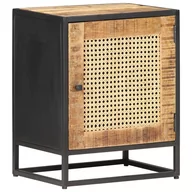 Szafki nocne - vidaXL Szafka nocna, 40x30x50 cm, drewno mango i naturalna trzcina 323140 - miniaturka - grafika 1