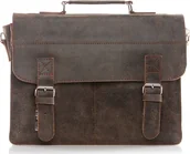 Teczki i aktówki - Belveder Skórzana torba na ramię Vintage beżowa BV35 - miniaturka - grafika 1