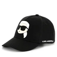 Czapki dla dzieci - Czapka z daszkiem KARL LAGERFELD Z30387 Czarny - miniaturka - grafika 1