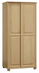 Outlet - Szafa drewniana 2D nr6 drzwi przesuwne wieszak S90 sosna - Dom i wnętrze OUTLET - miniaturka - grafika 1