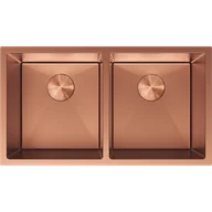 Zlewozmywaki - Mexen Binox zlewozmywak stalowy 2-komorowy 800 x 450 mm, miedź - 6421802000-65 - miniaturka - grafika 1