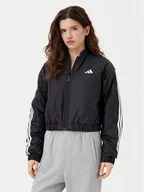 Kurtki damskie - adidas Kurtka bomber Essentials 3-Stripes JD1296 Czarny Loose Fit - miniaturka - grafika 1