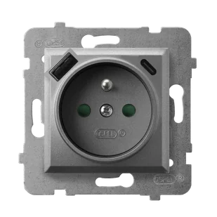 Gniazdo pojedyncze z ładowarką USB A+C Ospel ARIA - szary mat - Gniazdka elektryczne Gniazdo pojedyncze z ładowarką USB A+C Ospel ARIA - szary mat - Gniazdka elektryczne - miniaturka - grafika 1