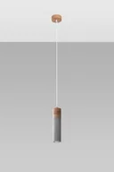 Lampy sufitowe - Sollux Lighting Lampa wisząca ZANE 1 szara - miniaturka - grafika 1