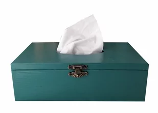 Pudełko na chusteczki, drewno, zieleń - Meble modułowe i akcesoria - miniaturka - grafika 1
