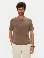 Koszulki męskie - Michael Kors Polo CT560GT469 Brązowy Regular Fit - miniaturka - grafika 1