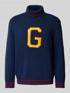 Sweter z dzianiny z napisem z logo - Swetry męskie - miniaturka - grafika 1