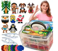 Prace ręczne dla dzieci - Koraliki Do Prasowania Szablony Prasowanka Zestaw 6800 szt - miniaturka - grafika 1