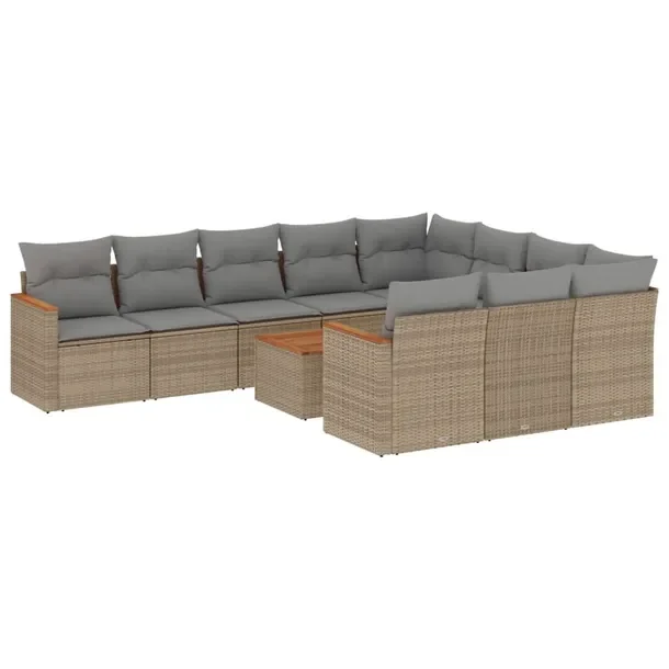 Zestaw mebli ogrodowych rattan PE, kolor beżowy, wymiary 62x62x69 cm