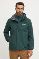 Kurtki i kamizelki sportowe męskie - Jack Wolfskin kurtka outdoorowa Stormy Point kolor zielony - miniaturka - grafika 1