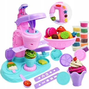 Lodziarnia Zestaw Robienia Lodów Ciastolina 12 kolorów + 12 Akcesoriów - Zabawki AGD Lodziarnia Zestaw Robienia Lodów Ciastolina 12 kolorów + 12 Akcesoriów - Zabawki AGD - miniaturka - grafika 1