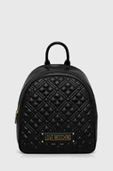 Plecaki - Love Moschino plecak damski kolor czarny mały gładki - miniaturka - grafika 1