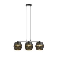 Lampy sufitowe - Czarno-złota lampa nad stół - perforowane abażury 1185/3 z serii MALIA - miniaturka - grafika 1