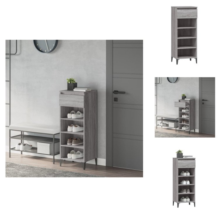 vidaXL Stojak na buty szary Sonoma 40x36x105 cm materiał drewnopochodny - Stojaki i szafki na buty