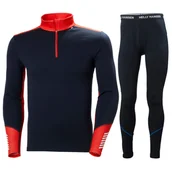 Pozostała odzież narciarska - Zestaw męski Helly Hansen Lifa Merino Midweight 1/2 Zip Set, granatowy - miniaturka - grafika 1