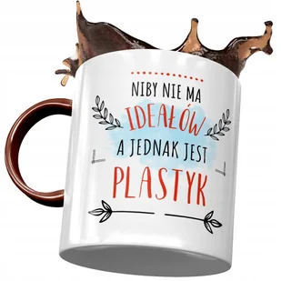 Kubek Bordowy Dla Plastyka Niby nie ma Ideałów z Nadrukiem ze Zdjęciem+ Opakowanie na prezent (wzór 01) - Kubki - miniaturka - grafika 1