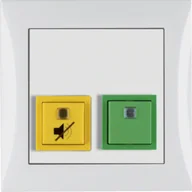 Gniazdka elektryczne - Hager Polo Panel obecności z przyciskiem anulującym ramka S.1 biały połysk 52058989 52058989 - miniaturka - grafika 1