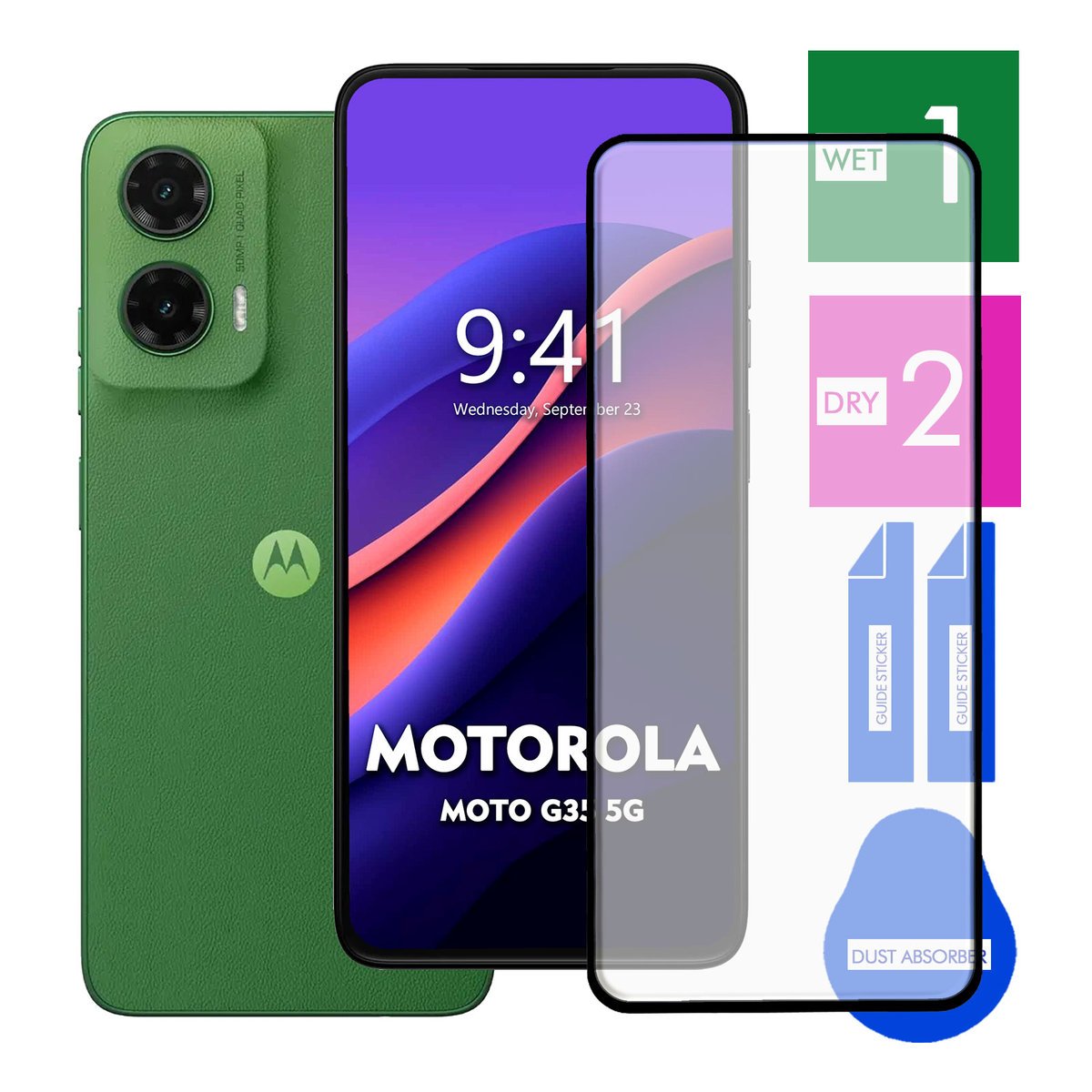 SZKŁO HARTOWANE DO MOTOROLA MOTO G35 5G NA TELEFON PEŁNE CAŁY EKRAN 9H 5D