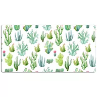 Obrusy i serwetki - Podkładka mata ochrona biurka Małe Kaktusy 120x60cm, Dywanomat - miniaturka - grafika 1