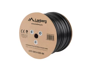 LANBERG Kabel FTP Kat.5E CU 305 m drut outdoor LCF5-21CU-0305-BK - Kable miedziane - miniaturka - grafika 2