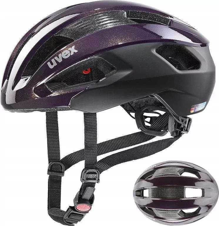 UVEX Rise CC Helmet, fioletowy/czarny 52-56cm 2022 Kaski szosowe S4100900415