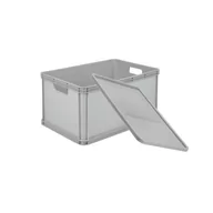 Pudła i pojemniki do przechowywania - Pojemnik transport box 64 l jasnopopielaty robert 60 x 40 x 32 cm keeeper z pokrywą - miniaturka - grafika 1