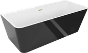 Wanny - Mexen Volta wanna wolnostojąca przyścienna 170 x 75 cm, biała/czarna, przelew złoty szczotkowany - 51131707575-55 - miniaturka - grafika 1