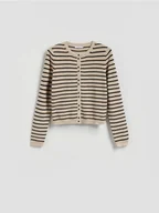 Swetry damskie - Reserved - Kardigan w paski - wielobarwny - miniaturka - grafika 1