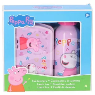 Zestaw butelka 500 ml / lunch box / Peppa Pig / Świnka Peppa / Licencja - Zestawy naczyń dla dzieci - miniaturka - grafika 1